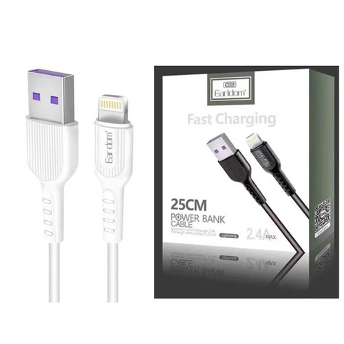 کابل تبدیل USB به لایتنینگ ارلدام مدل EC-085C طول 0.25 متر