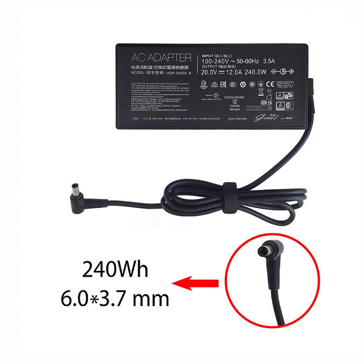 آداپتور لپ تاپ ایسوس 20V 12A Gimo Plus سوزن دار-کابل PC